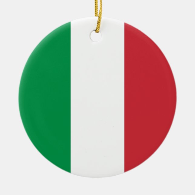 Flag of Italy Ceramic Tree Decoration (Front)