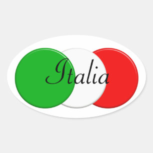 Flag of Italy. i love Italy. Oval Sticker
