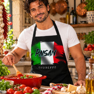 Flag of Italy Italian Flag Black Apron