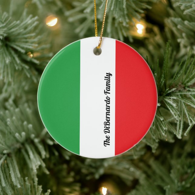 Flag of Italy Italian Flag Personalised  Ceramic Tree Decoration (Tree)