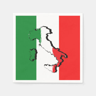 Flag of Italy Italian Theme Paper Napkins