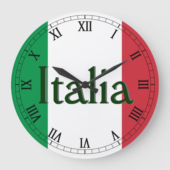 Flag of Italy Large Clock (Front)
