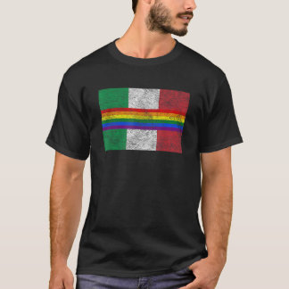 FLAG OF ITALY LGBTQ GAY PRIDE RAINBOW BANNER T Shi T-Shirt
