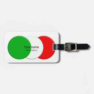 Flag of Italy. Name. Text. Luggage Tag