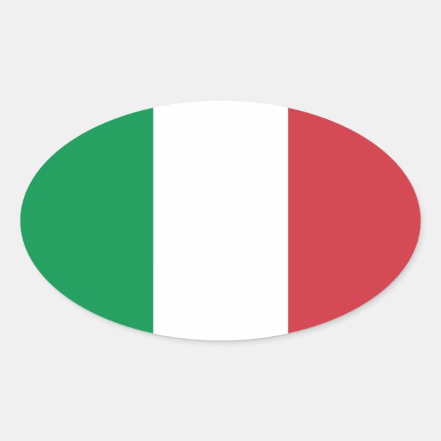 Flag of Italy Oval Sticker (Front)