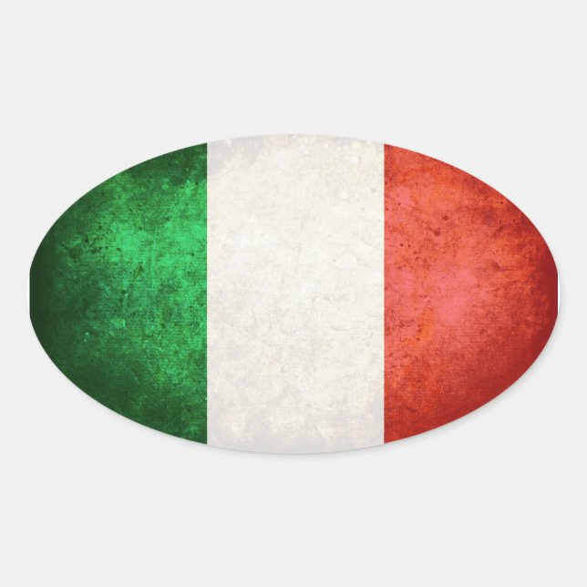 Flag of Italy Oval Sticker (Front)