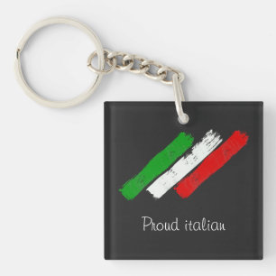 Flag of Italy. Proud Italian.  Key Ring