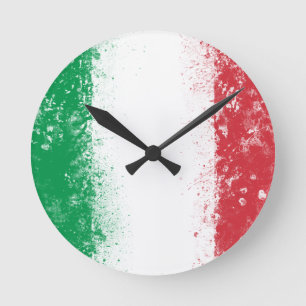 Flag of Italy Round Clock