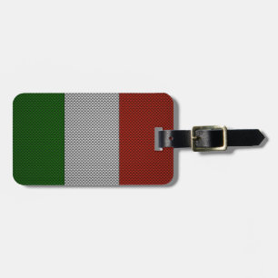 Flag of Italy with Carbon Fibre Effect Luggage Tag