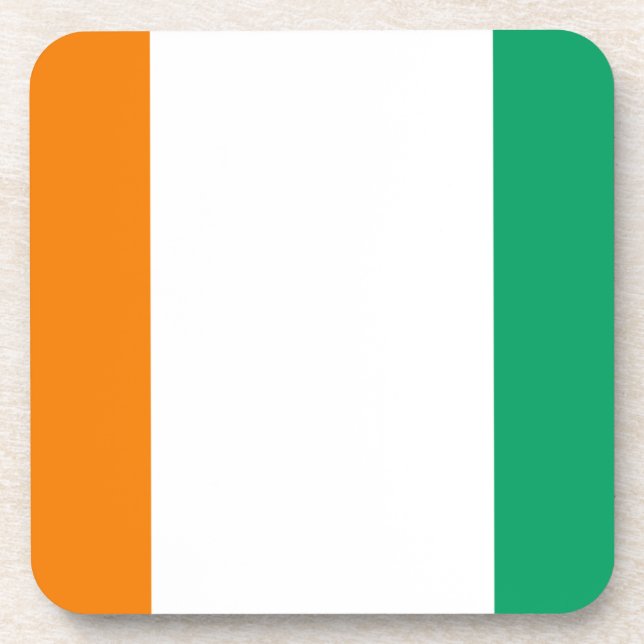 Flag of Ivory Coast - Drapeau de la Côte d'Ivoire Coaster (Front)