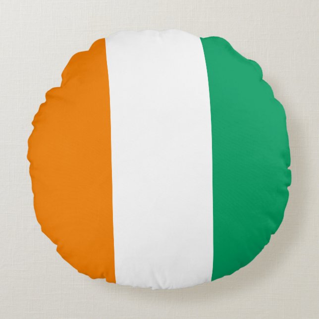 Flag of Ivory Coast Round Cushion (Front)