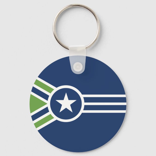 Flag of Jackson, Tennessee Key Ring (Front)