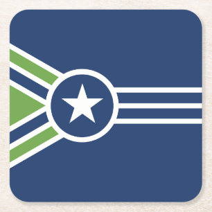 Flag of Jackson, Tennessee Square Paper Coaster