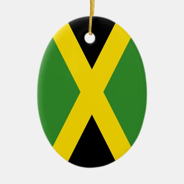 Flag of Jamaica Ceramic Tree Decoration (Front)
