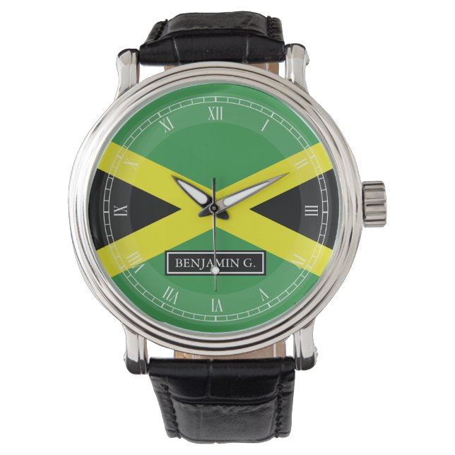 Flag of Jamaica Custom Name Watch (Front)