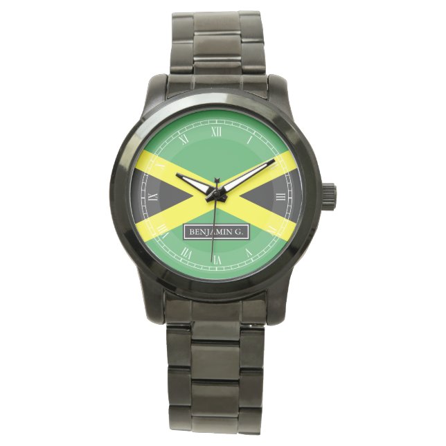 Flag of Jamaica Custom Name Watch (Front)