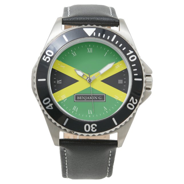 Flag of Jamaica Custom Name Watch (Front)