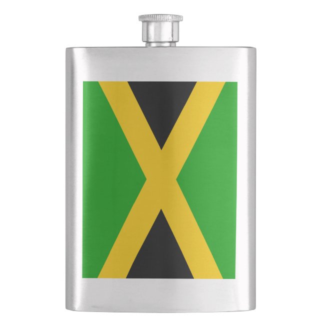 Flag of Jamaica Hip Flask (Front)