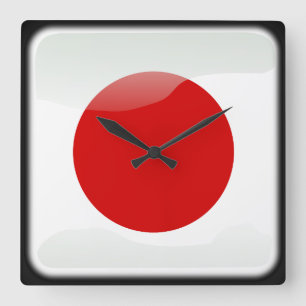 Flag of Japan Square Wall Clock