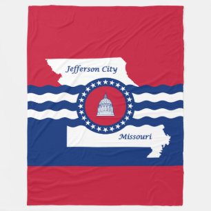 Flag of Jefferson city, Missouri Fleece Blanket