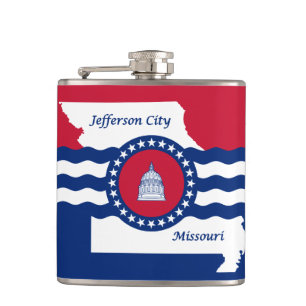 Flag of Jefferson city, Missouri Hip Flask