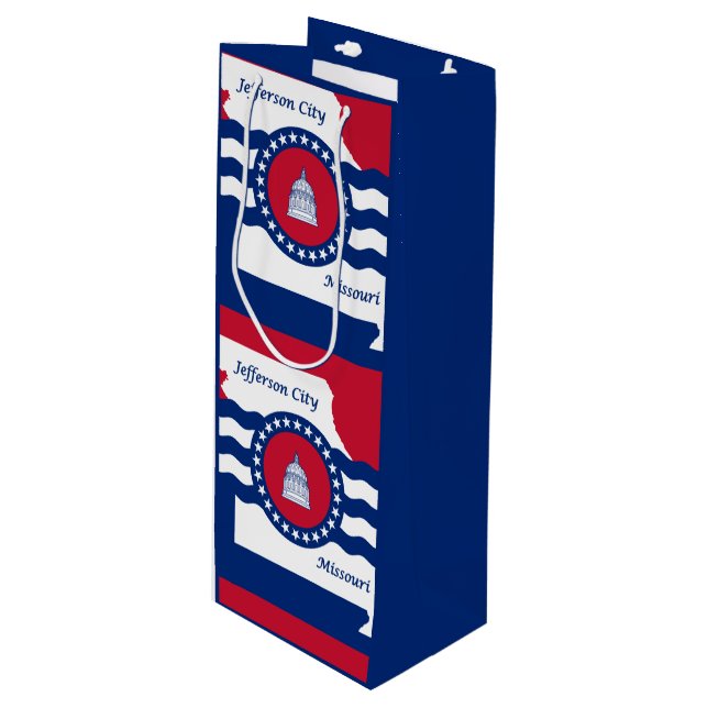 Flag of Jefferson city, Missouri Wine Gift Bag (Front Angled)