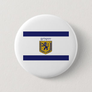Flag of Jerusalem 6 Cm Round Badge