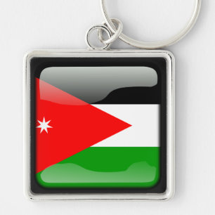 Flag of Jordan Key Ring