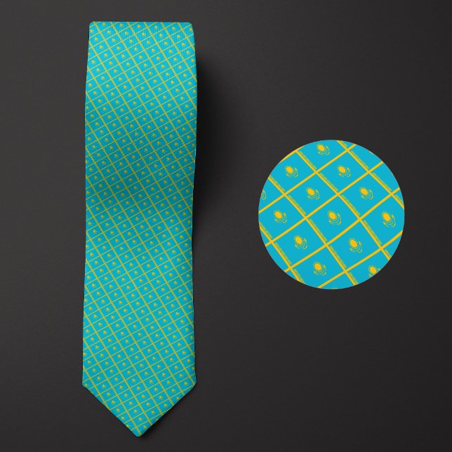 Flag of Kazakhstan Pattern Tie (Creator Uploaded)