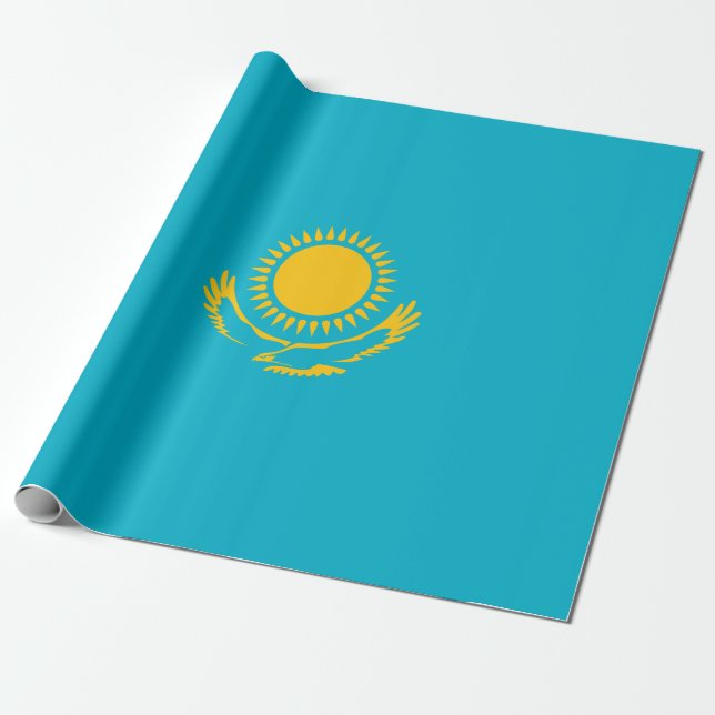 Flag of Kazakhstan Wrapping Paper (Unrolled)