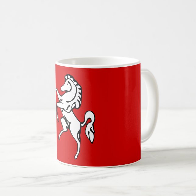 Flag of Kent (White Horse) (County of England, UK) Coffee Mug (Front Right)