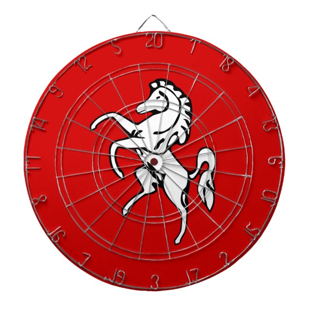 Flag of Kent (White Horse) (County of England, UK) Dartboard (Front)