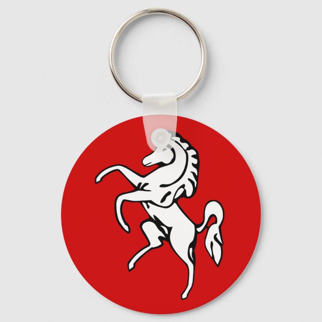 Flag of Kent (White Horse) (County of England, UK) Key Ring (Front)