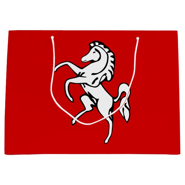 Flag of Kent (White Horse) (County of England, UK) Large Gift Bag (Front)