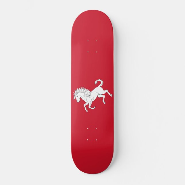 Flag of Kent (White Horse) (County of England, UK) Skateboard (Front)