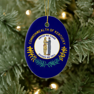 Flag of Kentucky Ceramic Tree Decoration