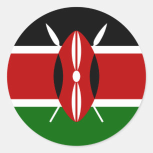 Flag of Kenya Africa Classic Round Sticker
