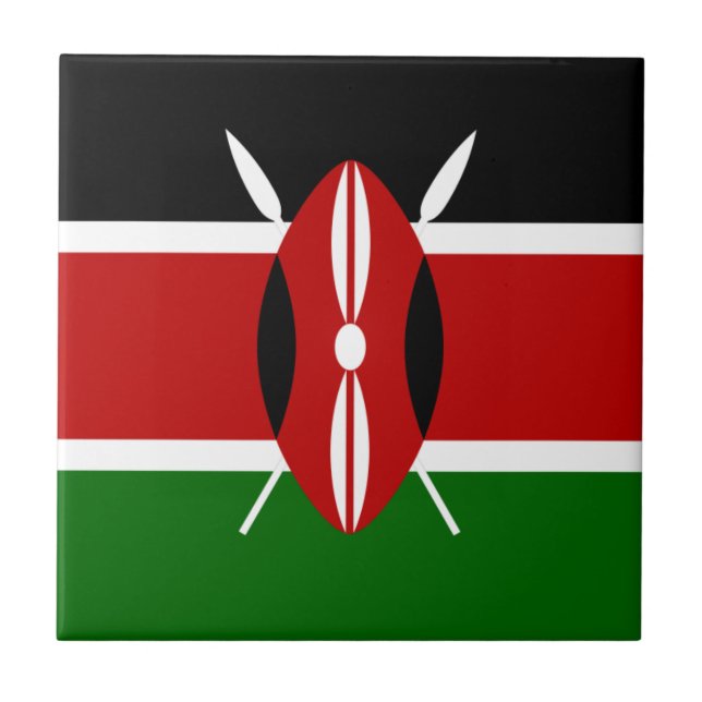 Flag of Kenya Africa Tile (Front)