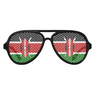 Flag of Kenya Bendera ya Kenya Aviator Sunglasses