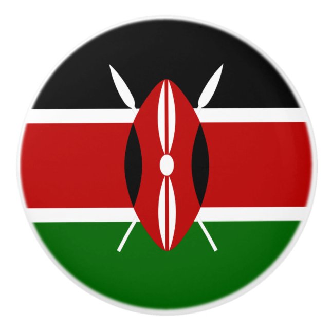 Flag of Kenya Ceramic Knob (Front)