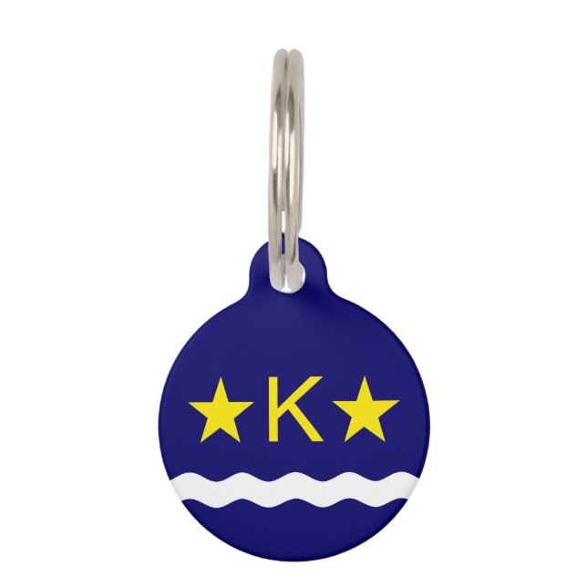 Flag of Kinshasa, Congo Pet Name Tag (Front)