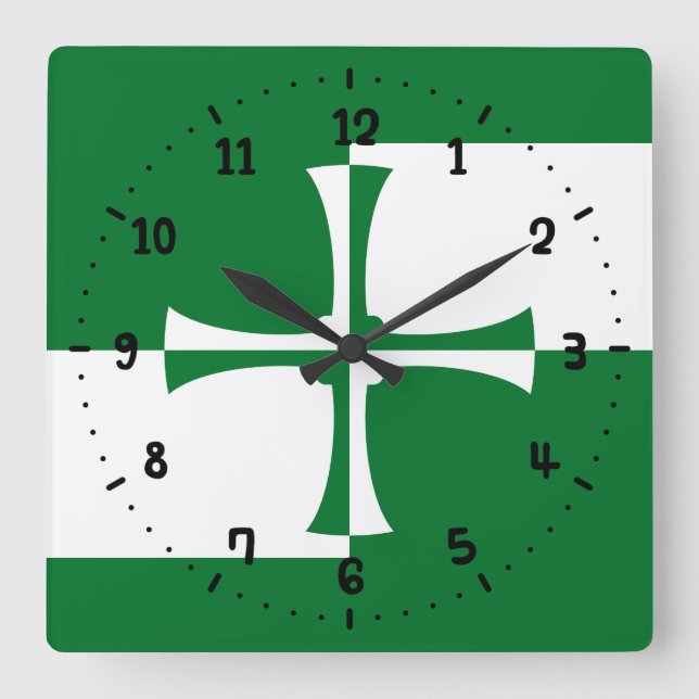 Flag of Kirkcudbrightshire Square Wall Clock (Front)