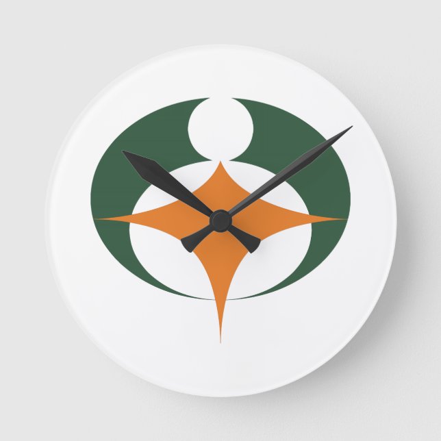 Flag of Koga, Shiga, Japan Round Clock (Front)