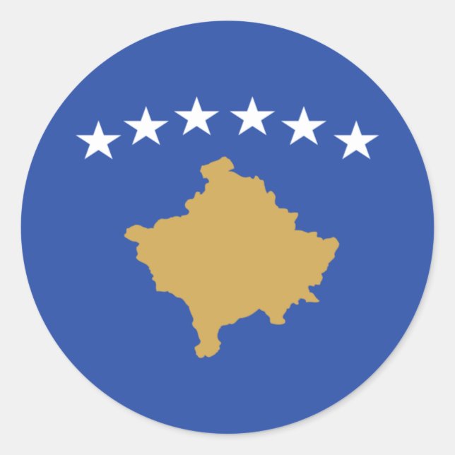 Flag of kosovo classic round sticker (Front)