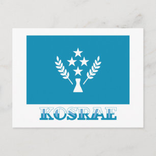 Flag of Kosrae, with name Postcard
