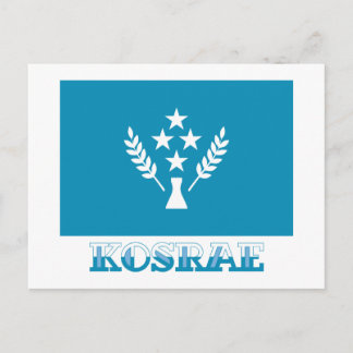 Flag of Kosrae, with name Postcard