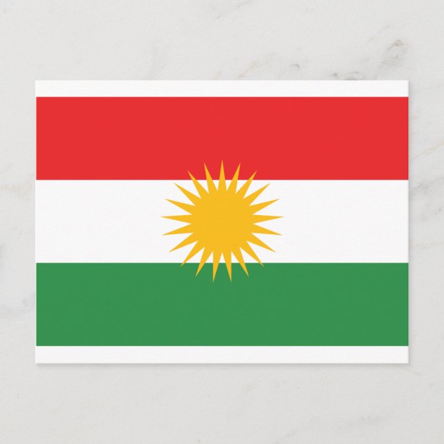 Flag of Kurdistan (Alay Kurdistan or Alaya Rengîn) Postcard (Front)