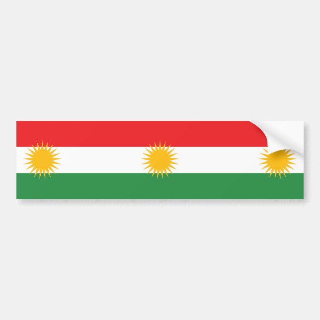 Flag of Kurdistan Bumper Sticker (Front)