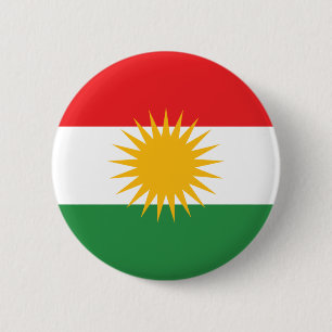 Flag of Kurdistan; Kurd; Kurdish 6 Cm Round Badge