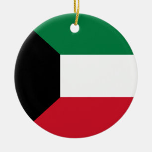 Flag of Kuwait Ceramic Tree Decoration